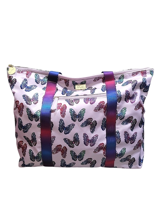 Betsey Johnson Handbags - Luv Betsey Lavender Butterfly Overnighter Tote with Iridescent Straps